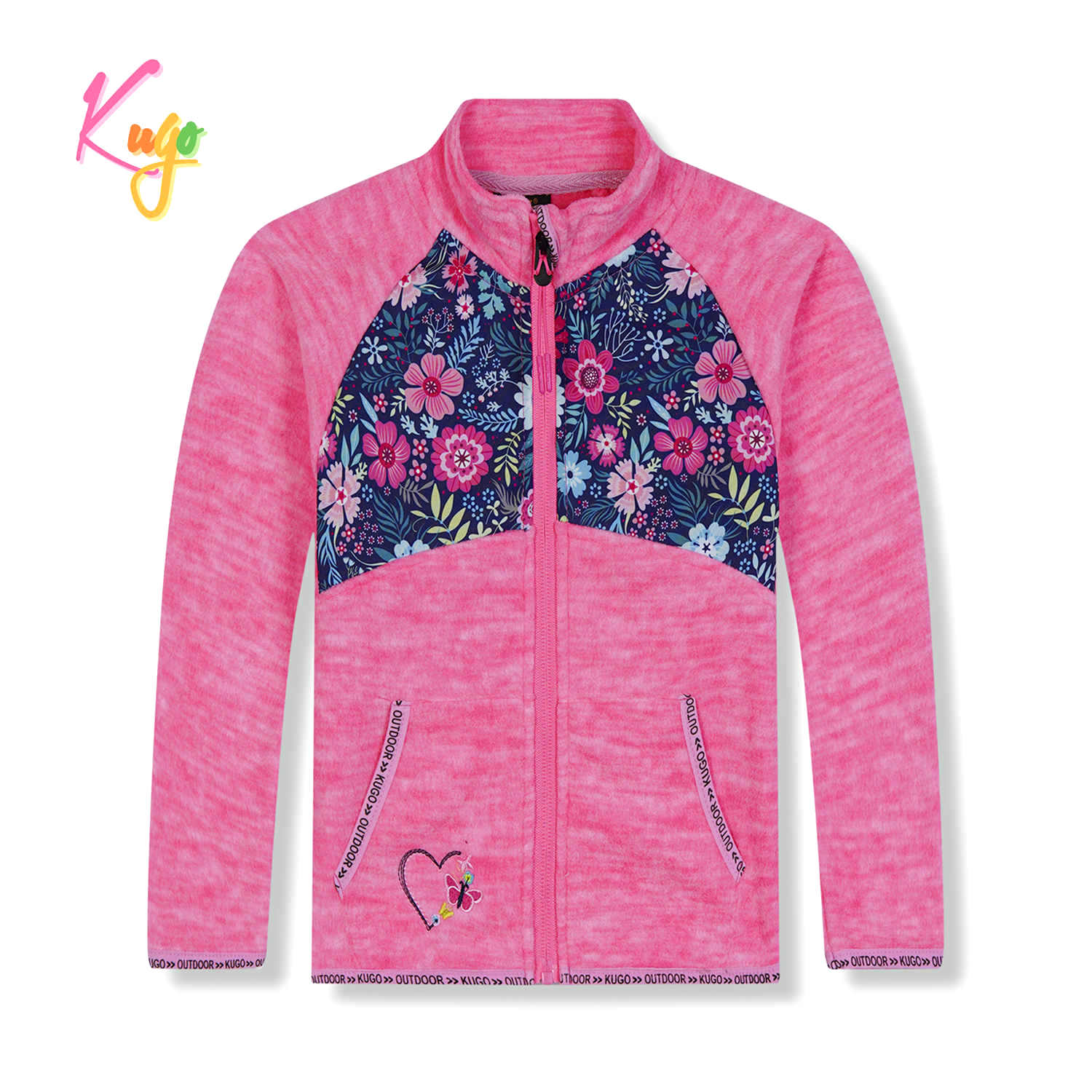 Dívčí flísová mikina - KUGO FM9705, růžová Barva: Růžová, Velikost: 80