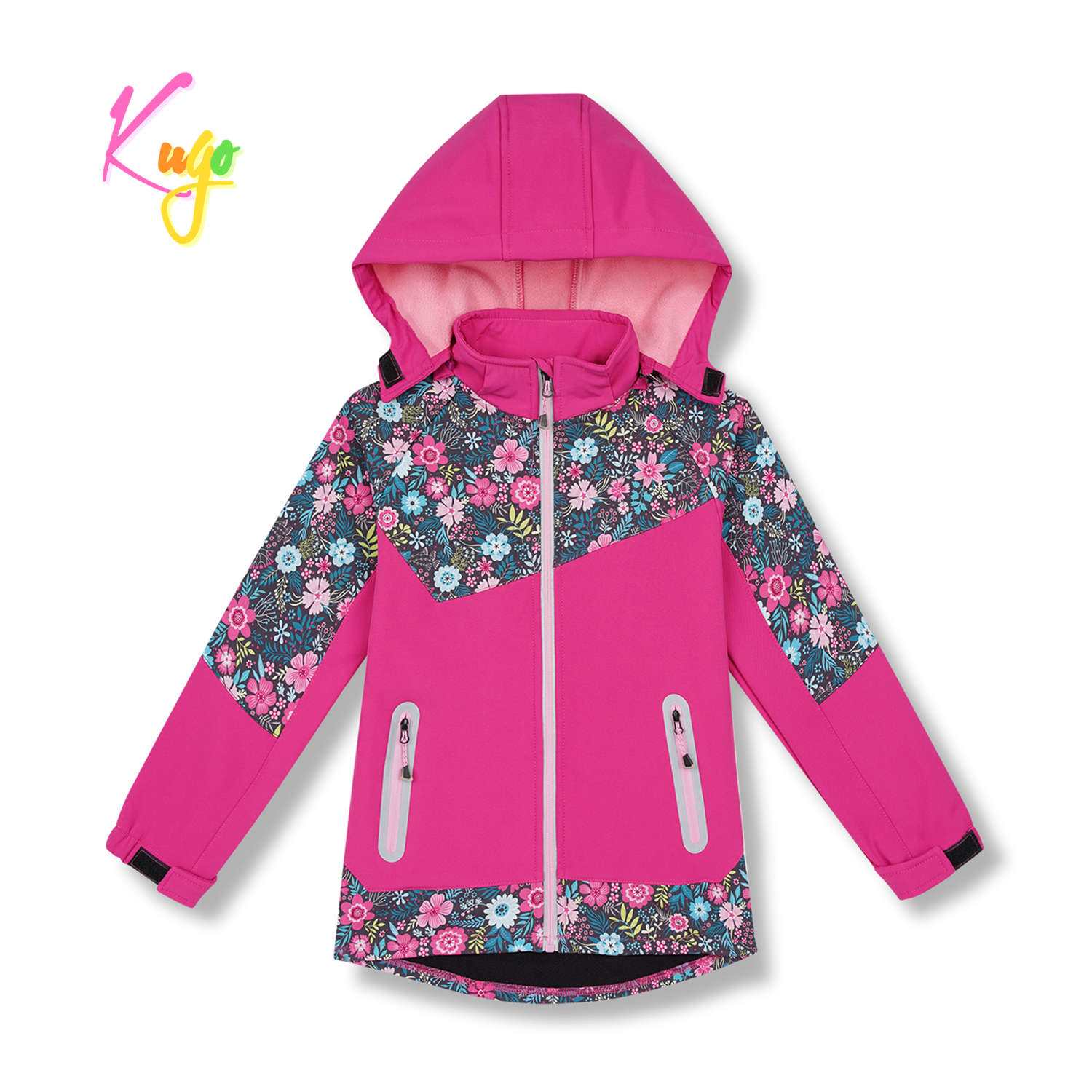 Dívčí softshellová bunda, zateplená - KUGO HK5603, růžová Barva: Růžová, Velikost: 98