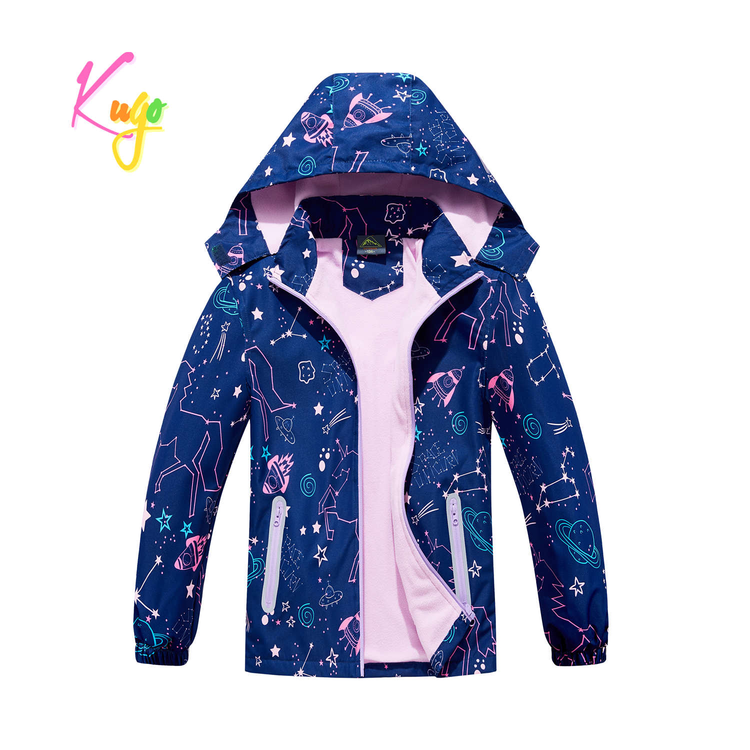 Dívčí podzimní bunda, zateplená - KUGO B2862, tmavě modrá Barva: Modrá tmavě, Velikost: 152