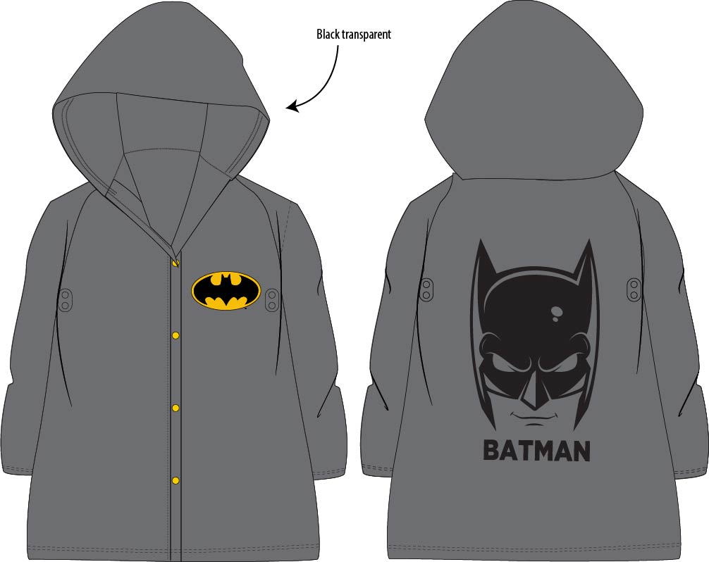 Batman - licence Chlapecká pláštěnka - Batman 5228473, šedá Barva: Šedá, Velikost: 116-122