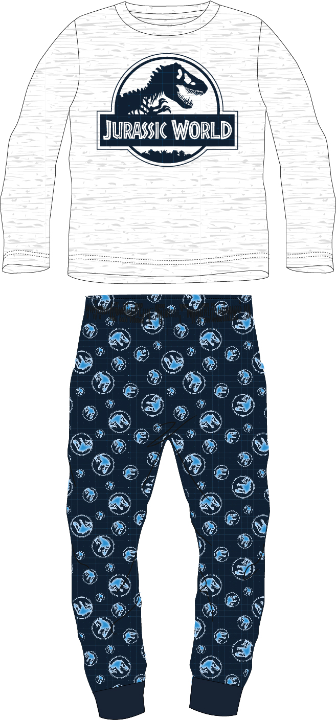 Jurský svět - licence Chlapecké pyžamo - Jurský svět 5204152, šedý melír / tmavě modrá Barva: Šedá, Velikost: 146-152