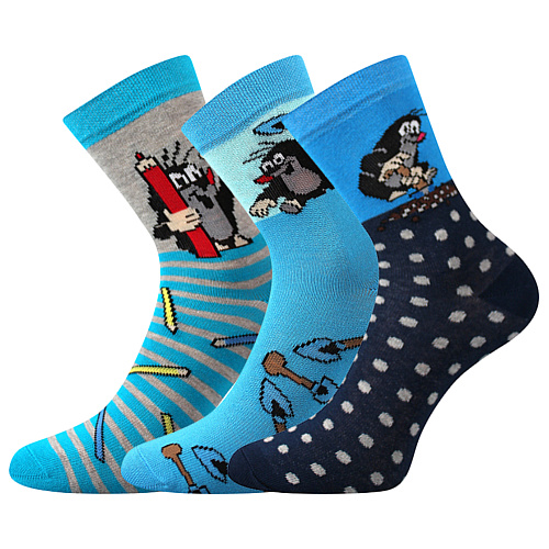 Chlapecké ponožky Boma - Krtek, modrá / tyrkysová Barva: Modrá, Velikost: 25-29