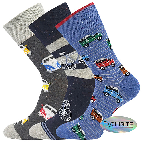 Pánské ponožky Lonka - Harry D, modrá, šedá Barva: Mix barev, Velikost: 39-42