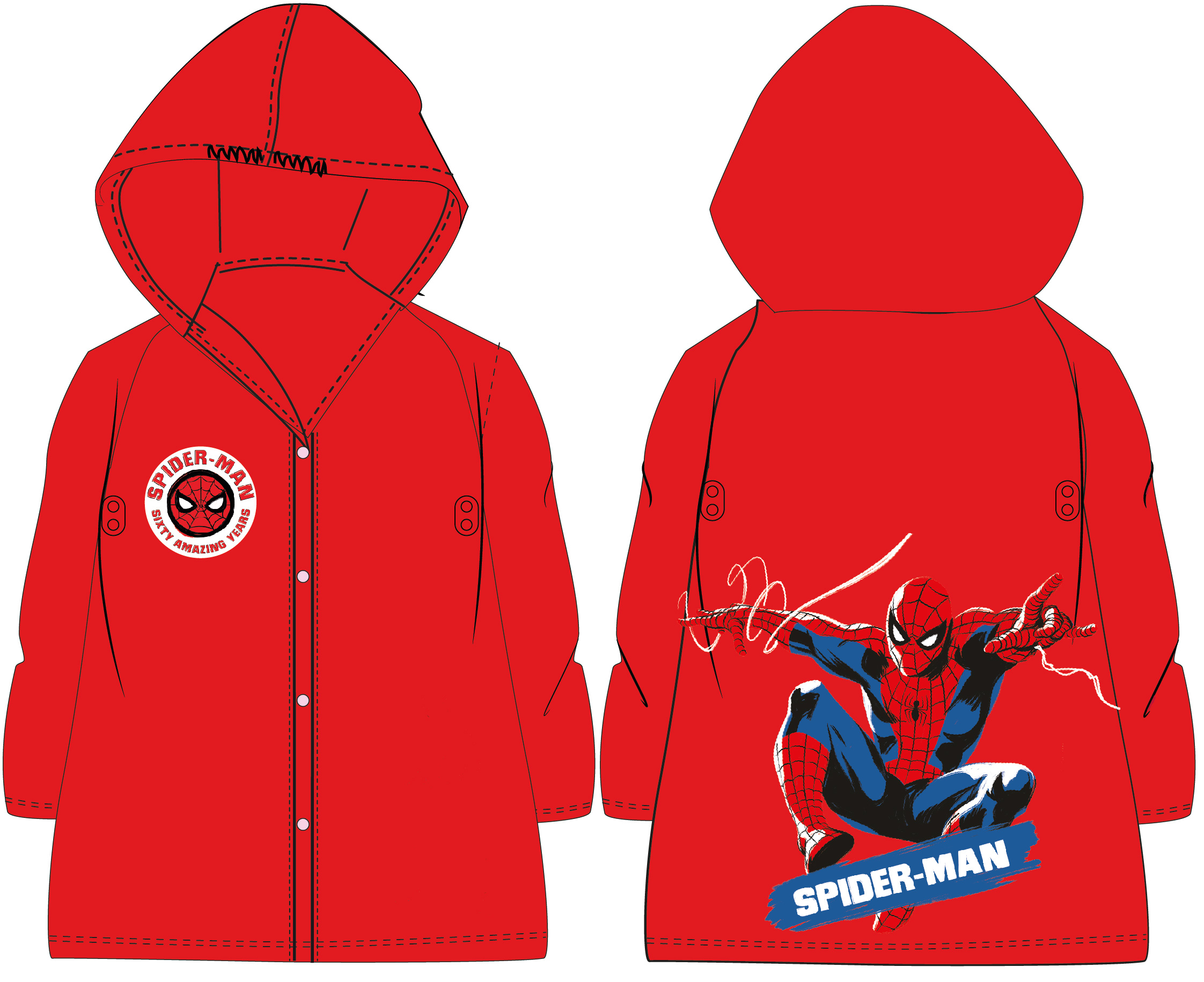 Spider Man - licence Chlapecká pláštěnka - Spider-Man 52281518, červená Barva: Červená, Velikost: 116-122