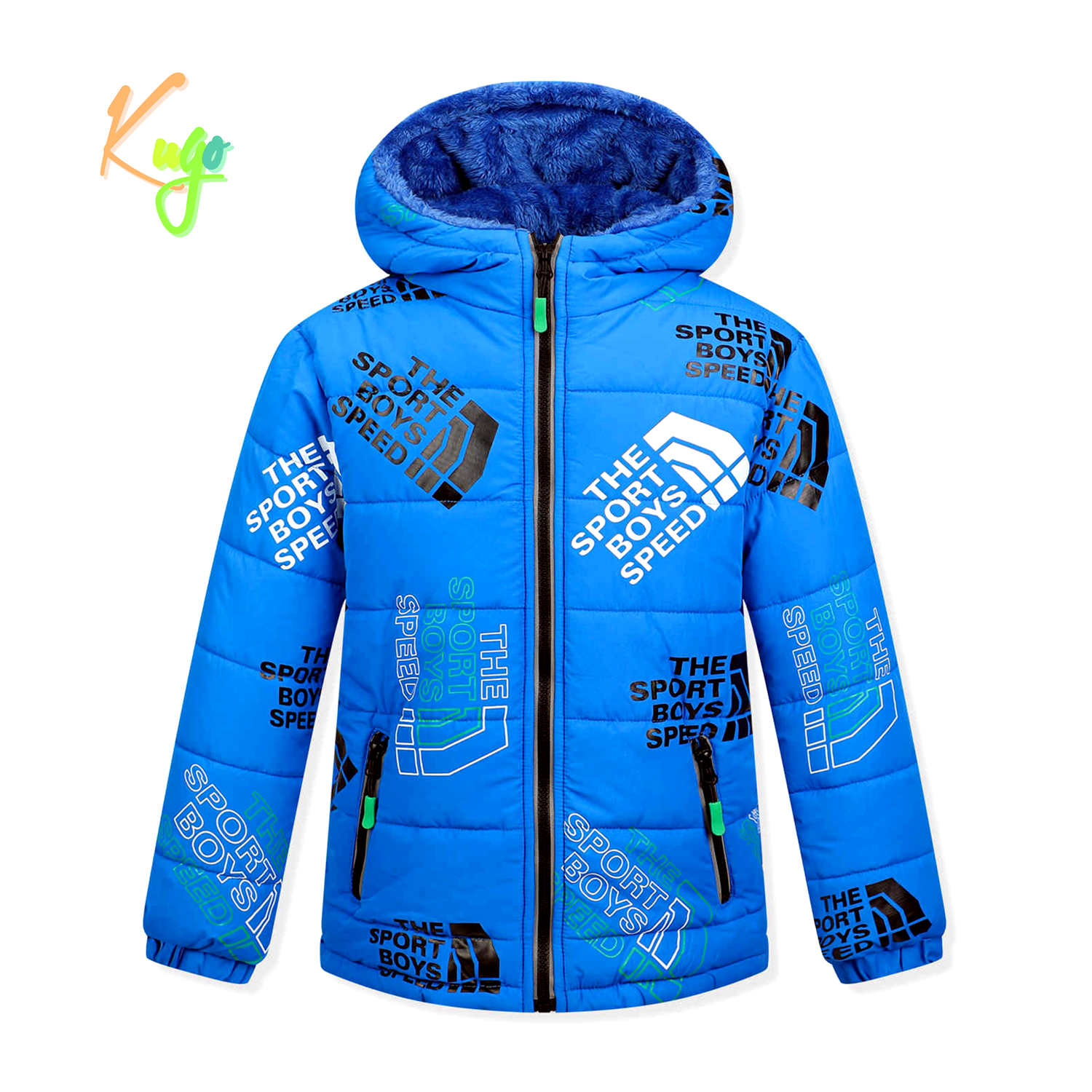 Chlapecká zimní bunda - KUGO FB0325, světle modrá Barva: Modrá světle, Velikost: 140