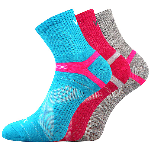 Dámské ponožky VoXX - Rexon B, tyrkys, světle šedá, růžová Barva: Mix barev, Velikost: 35-38