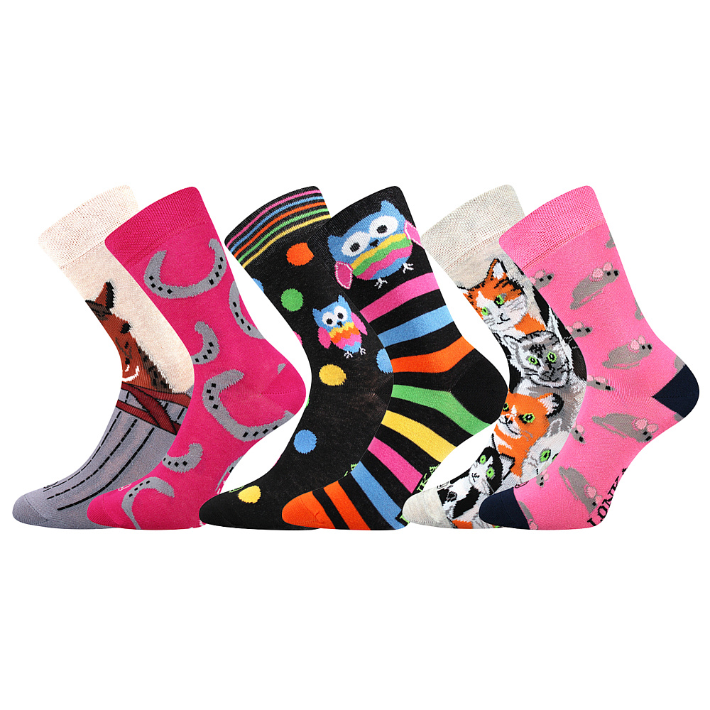 Dívčí ponožky Lonka - Doblik dívka, mix barev Barva: Mix barev, Velikost: 35-38