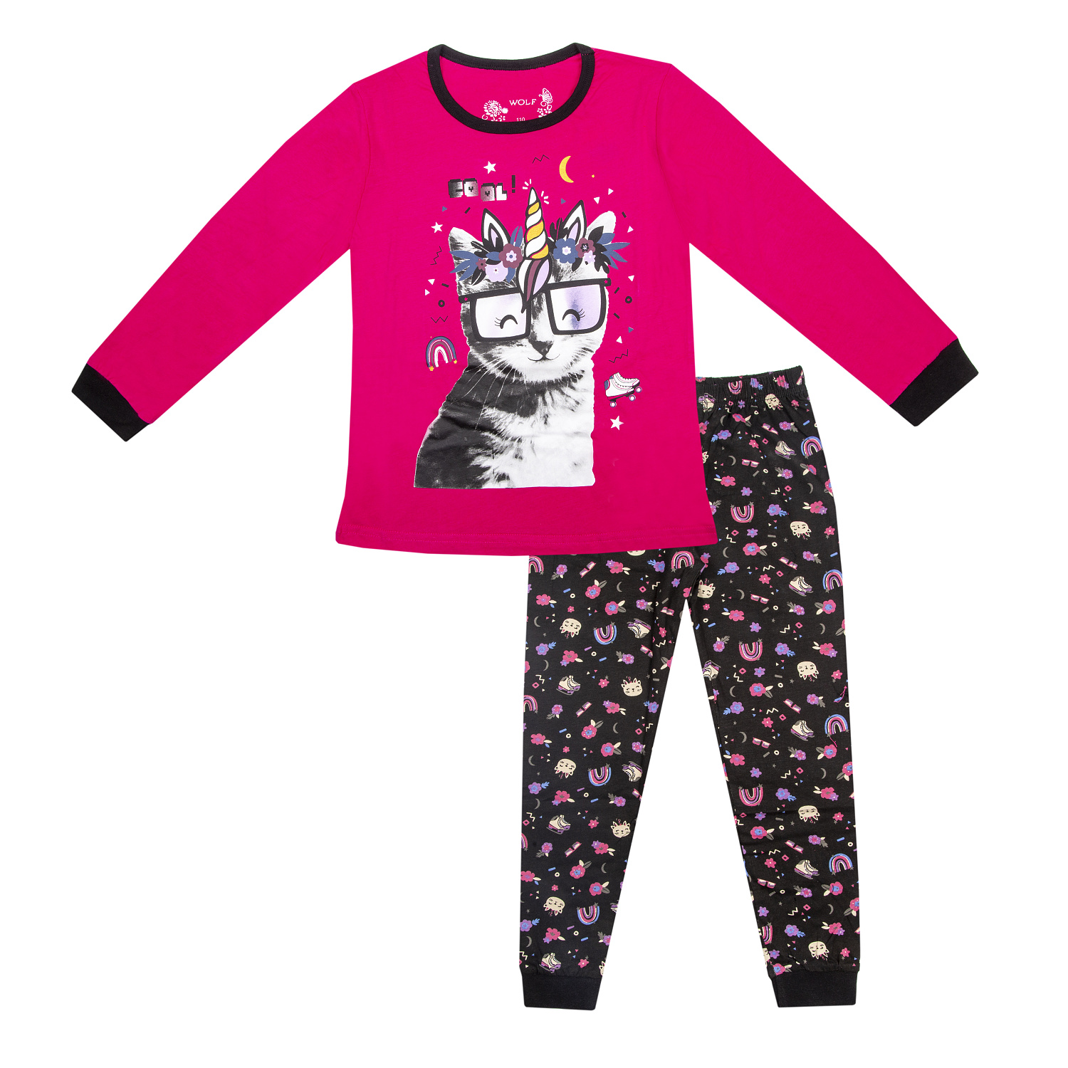 Dívčí pyžamo - Wolf S2352B, sytě růžová Barva: Růžová, Velikost: 104