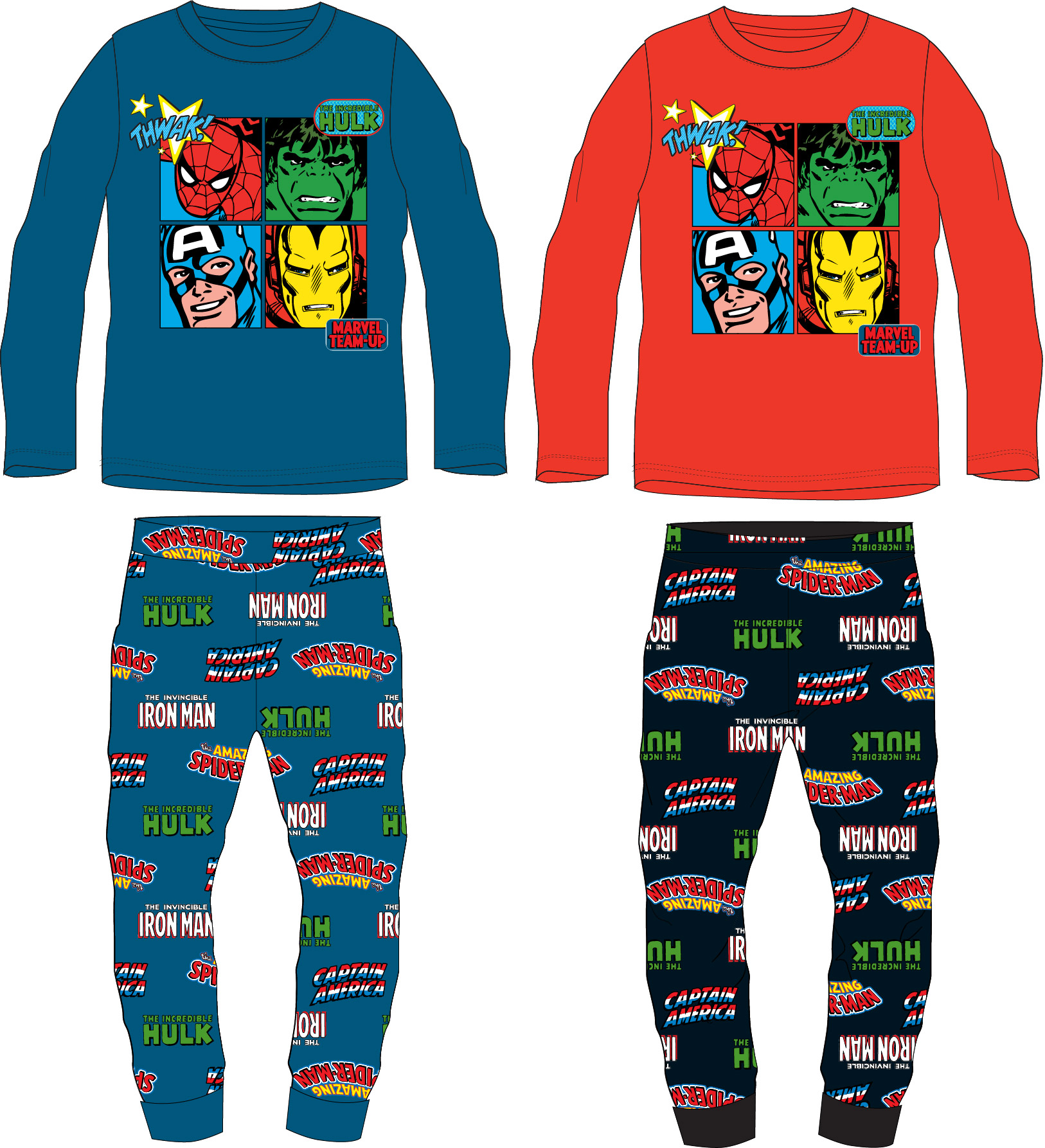 Avangers - licence Chlapecké pyžamo - Avengers 5204541, červená / černá Barva: Červená, Velikost: 122