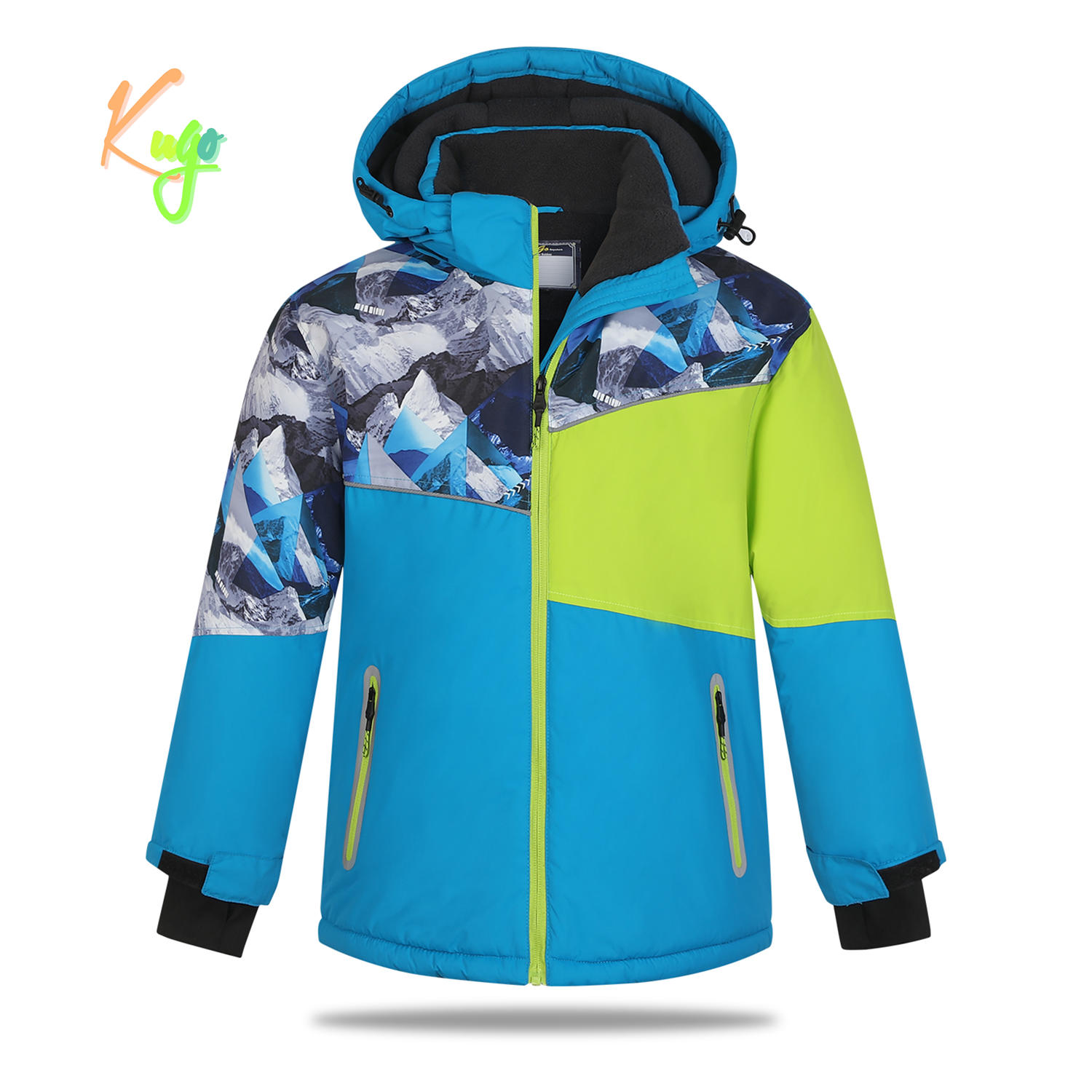 Chlapecká zimní bunda - KUGO PB3890, tyrkysová Barva: Tyrkysová, Velikost: 146