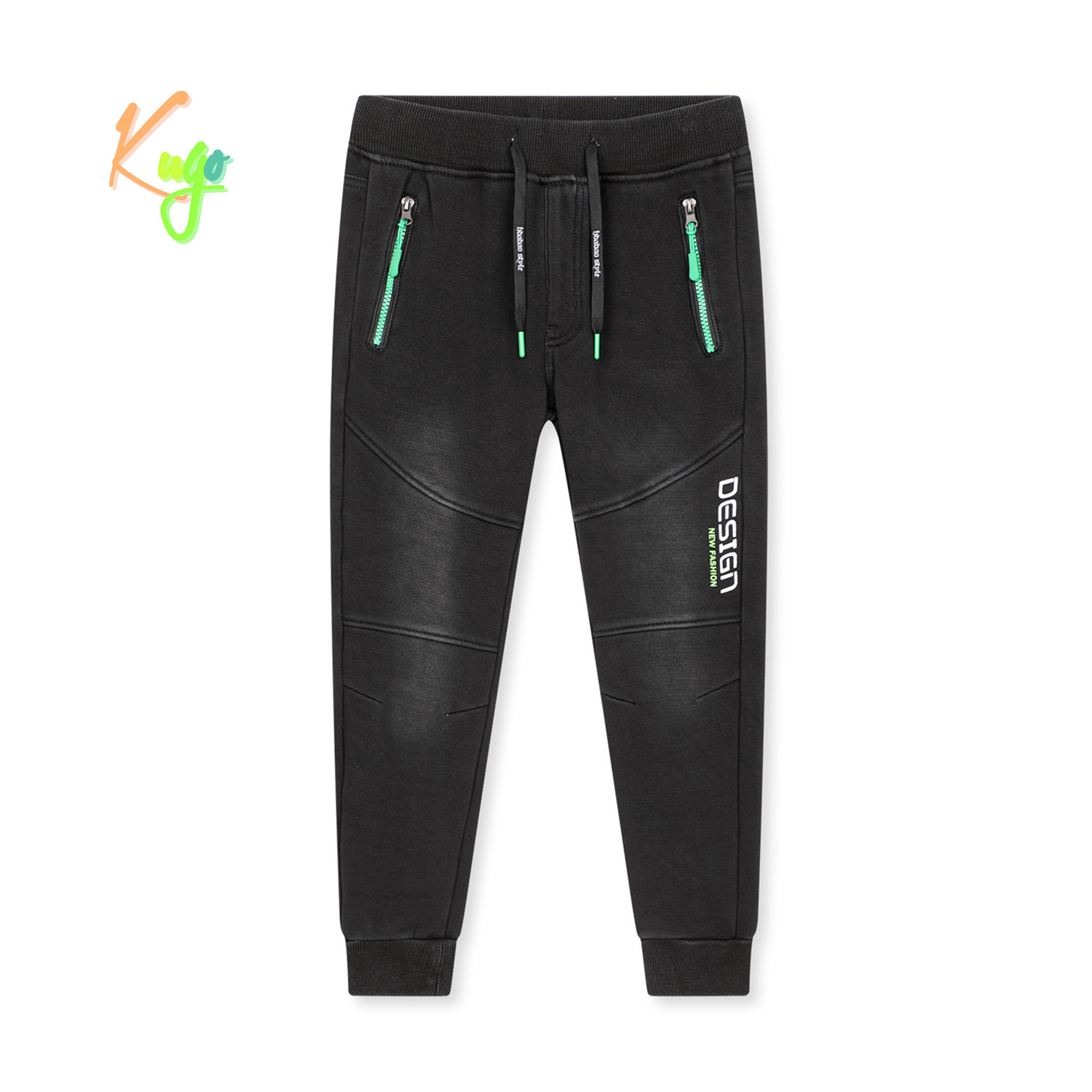 Chlapecké riflové kalhoty/ tepláky, zateplené - KUGO CK0925, černá Barva: Černá, Velikost: 176