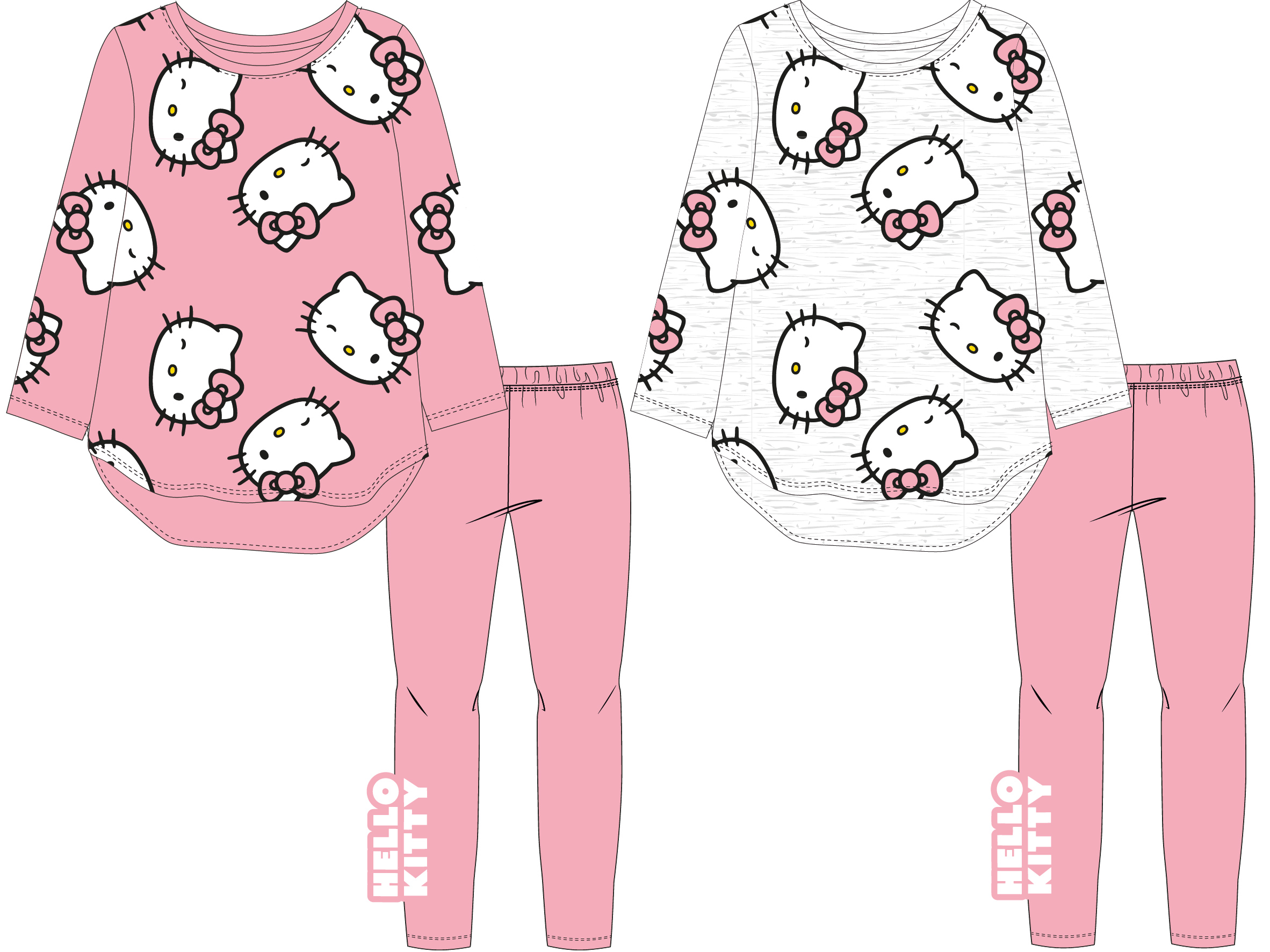 Hello Kitty - licence Dívčí pyžamo - Hello Kitty 52042349, růžová Barva: Růžová, Velikost: 128