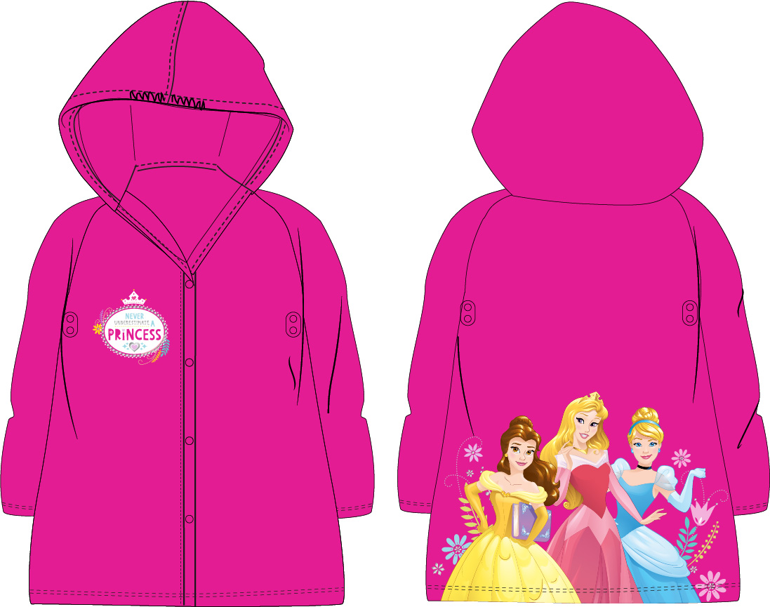 Princess - licence Dívčí pláštěnka - Princess 5228A184, růžová Barva: Růžová, Velikost: 110-116
