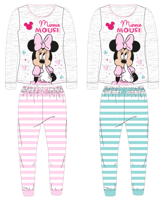 Minnie - licence Dívčí pyžamo - Minnie Mouse 52045948, šedá / mentolový proužek Barva: Šedá, Velikost: 134