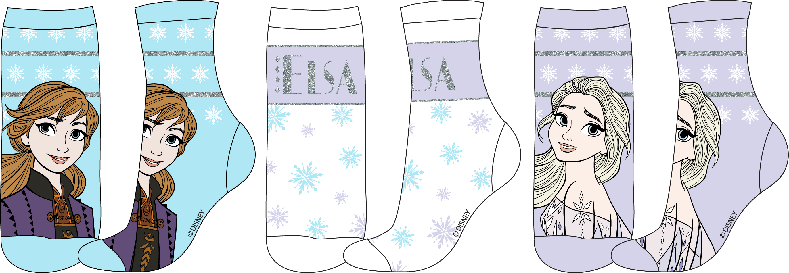 Frozen - licence Dívčí ponožky - Frozen 5234B853, mix barev Barva: Mix barev, Velikost: 31-34