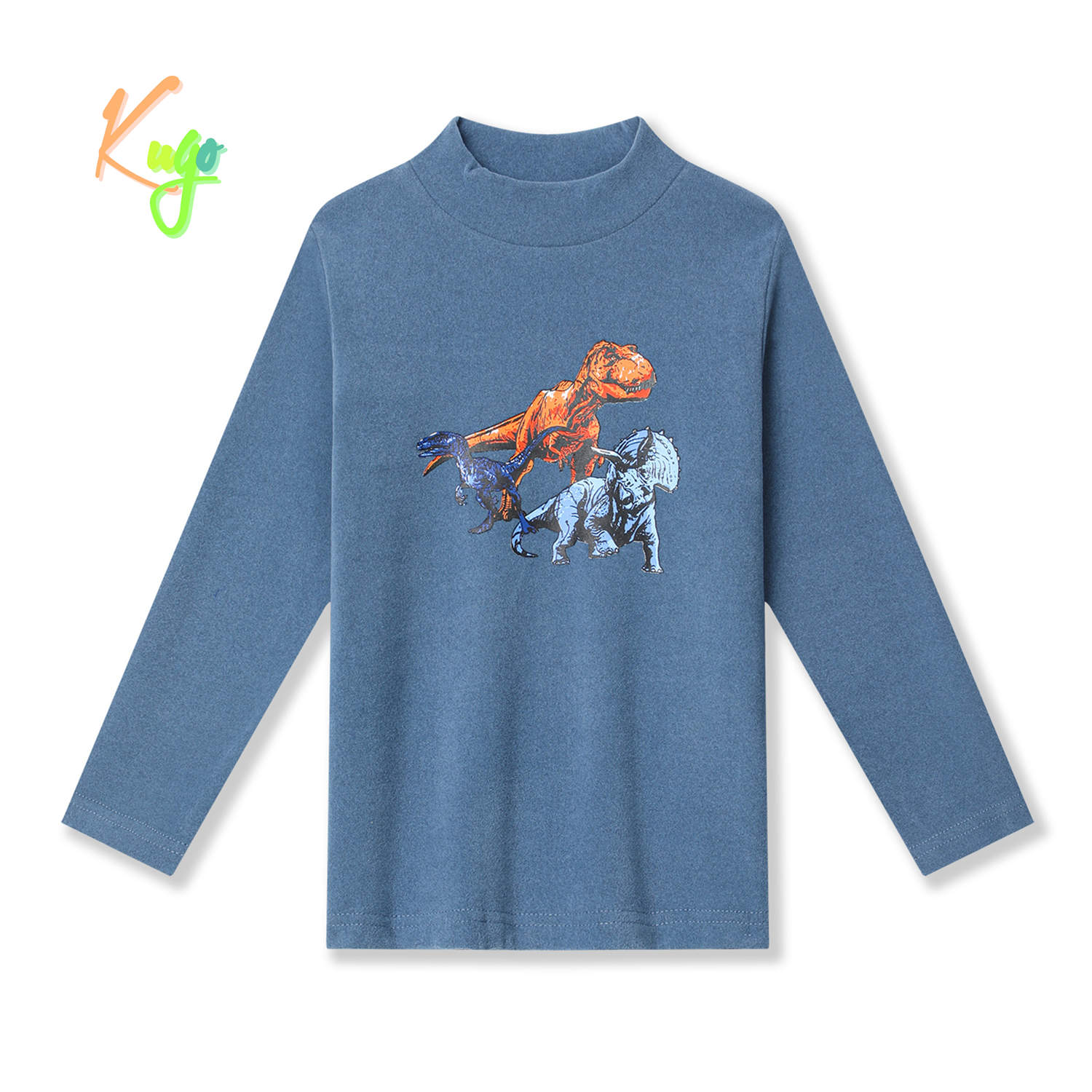Chlapecké tričko - KUGO KC2327, šedomodrá Barva: Modrá, Velikost: 98
