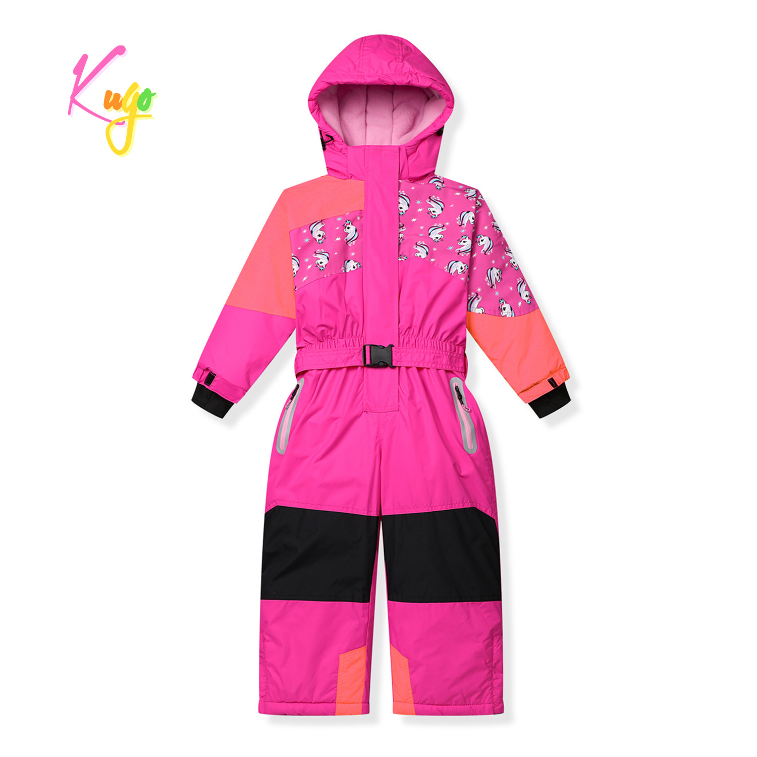 Dívčí zimní kombinéza - KUGO PB9910, růžová Barva: Růžová, Velikost: 86