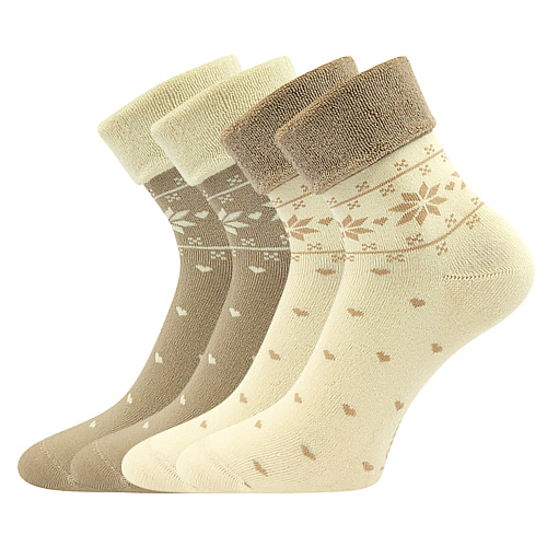 Dámské ponožky Lonka - Frotana, béžová/ smetanová Barva: Béžová, Velikost: 39-42