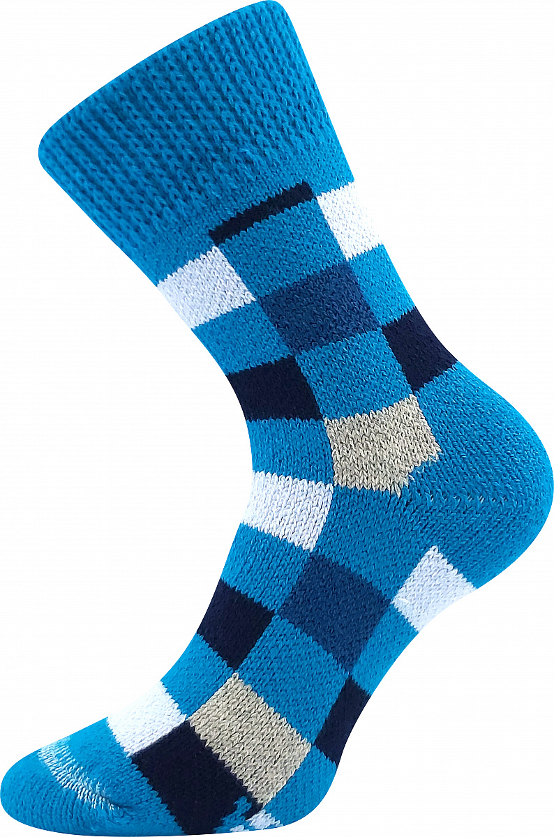 Dámské, pánské ponožky Boma - spací, kostka, světle modrá Barva: Tyrkysová, Velikost: 43-46