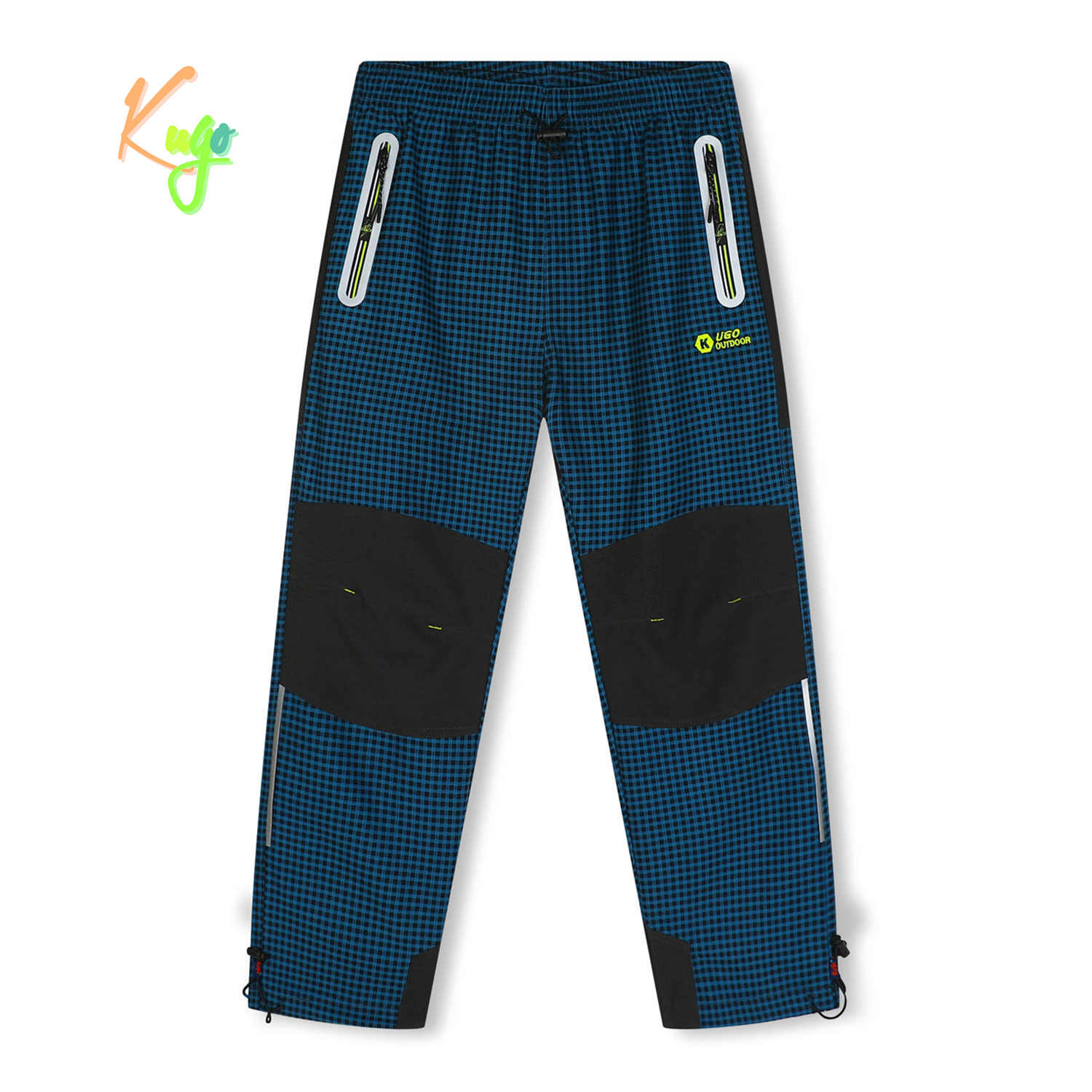Chlapecké outdoorové kalhoty - KUGO G9658, petrol / signální zipy Barva: Petrol, Velikost: 146