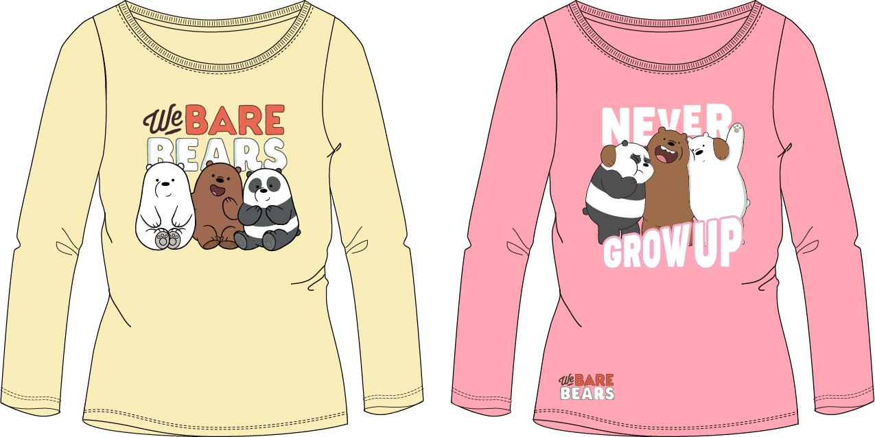 WE BARE BEARS Dívčí tričko - Mezi námi medvědy 5202692, růžová Barva: Růžová, Velikost: 146