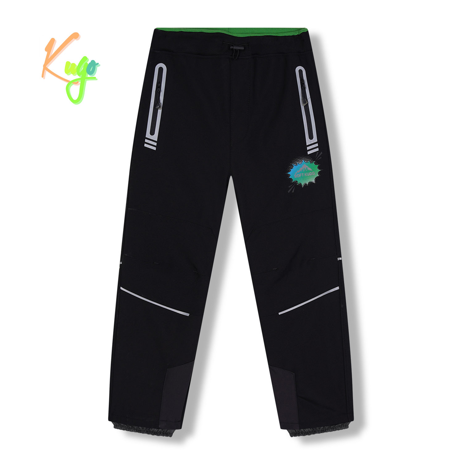 Chlapecké softshellové kalhoty, zateplené - KUGO HK5622, celočerná Barva: Černá, Velikost: 116