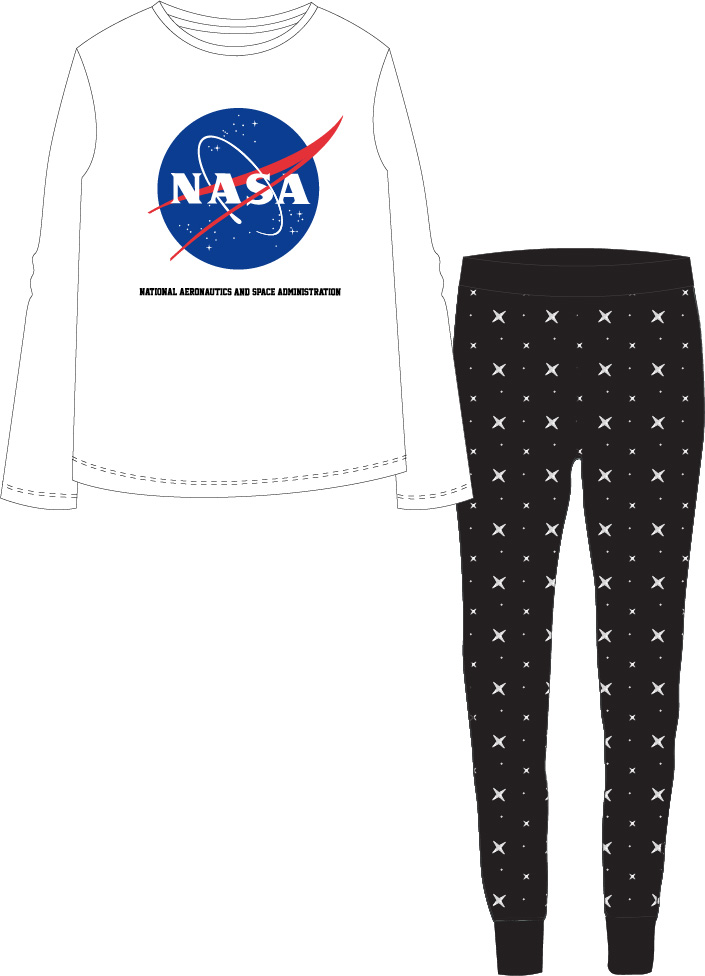 Nasa - licence Dívčí pyžamo - NASA 5204394, bílá / černá Barva: Bílá, Velikost: 134-140