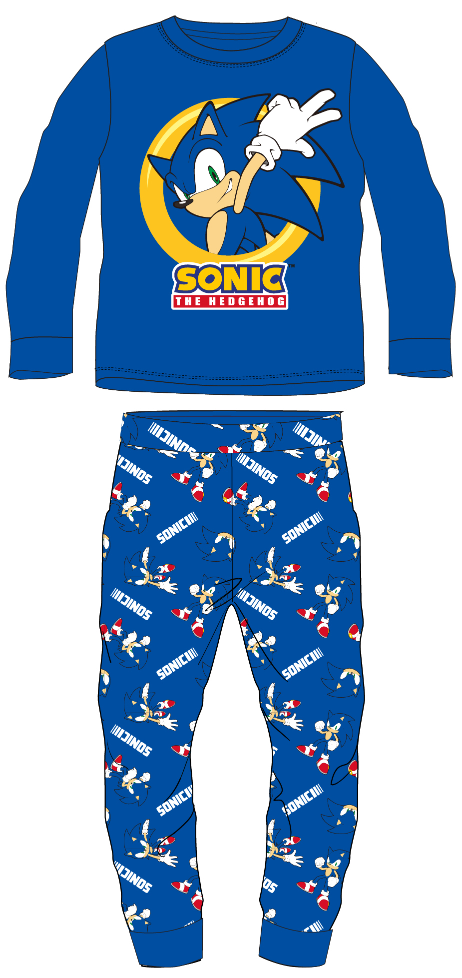Ježek SONIC - licence Chlapecké velurové pyžamo - Ježek Sonic 5204086, modrá Barva: Modrá, Velikost: 104