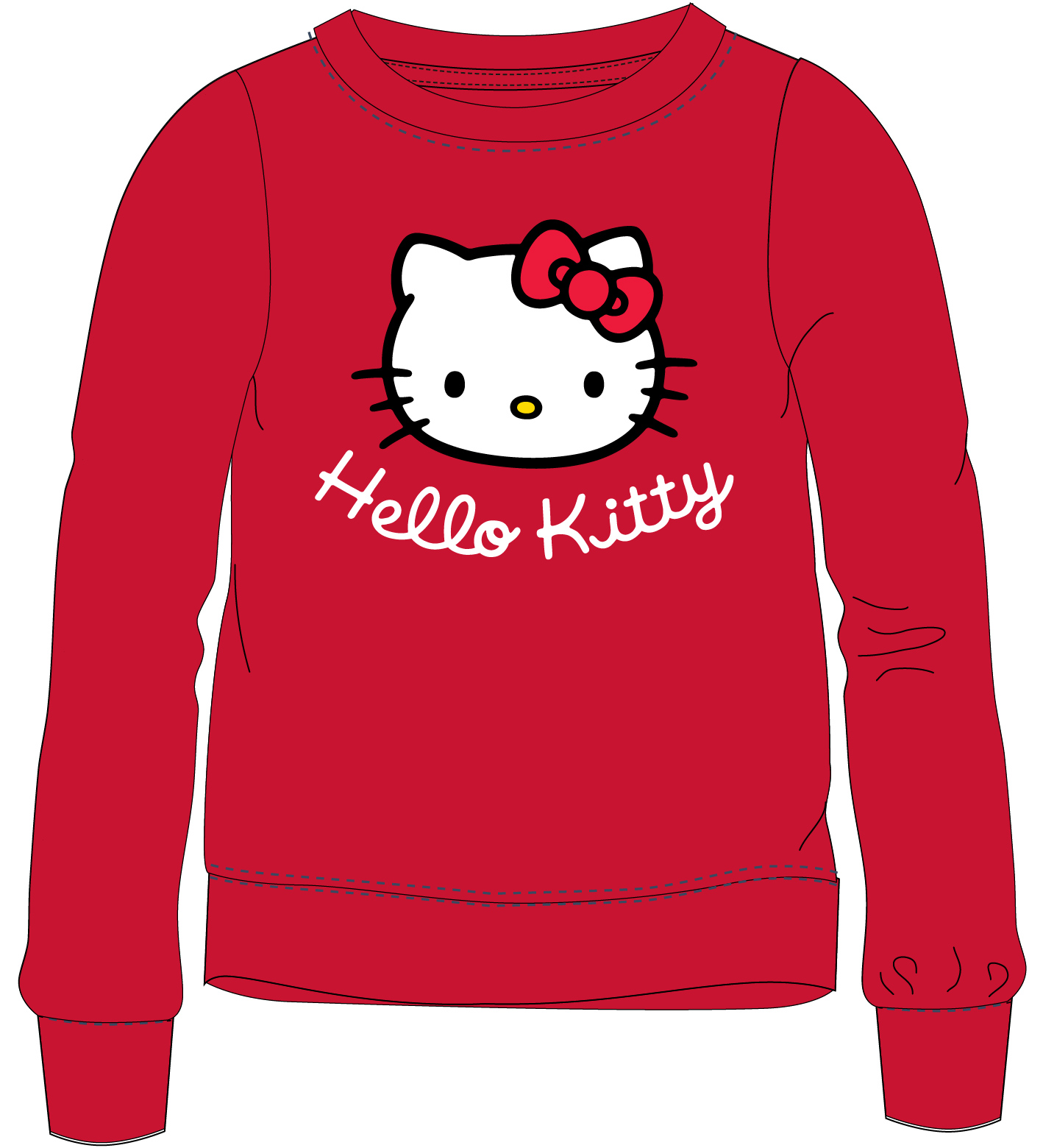Hello Kitty - licence Dívčí velurová mikina - Hello Kitty 52182356, červená Barva: Červená, Velikost: 128