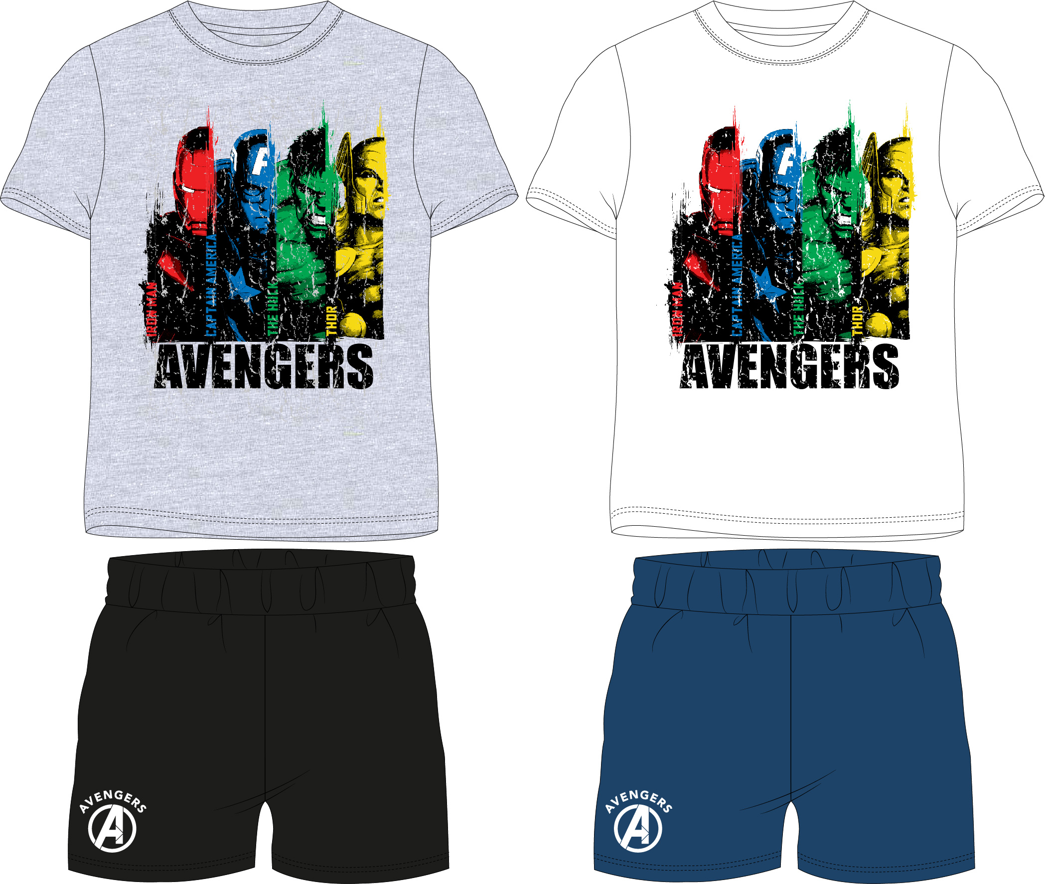 Avangers - licence Chlapecké pyžamo - Avengers 5204438, šedá / černá Barva: Šedá, Velikost: 158-164