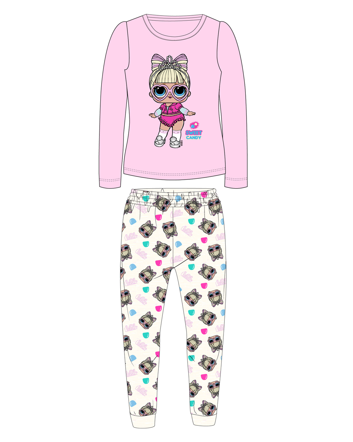 LOL. Surprise- licence Dívčí pyžamo - LOL.Surprise 5204361, růžová / smetanové kalhoty Barva: Růžová, Velikost: 122