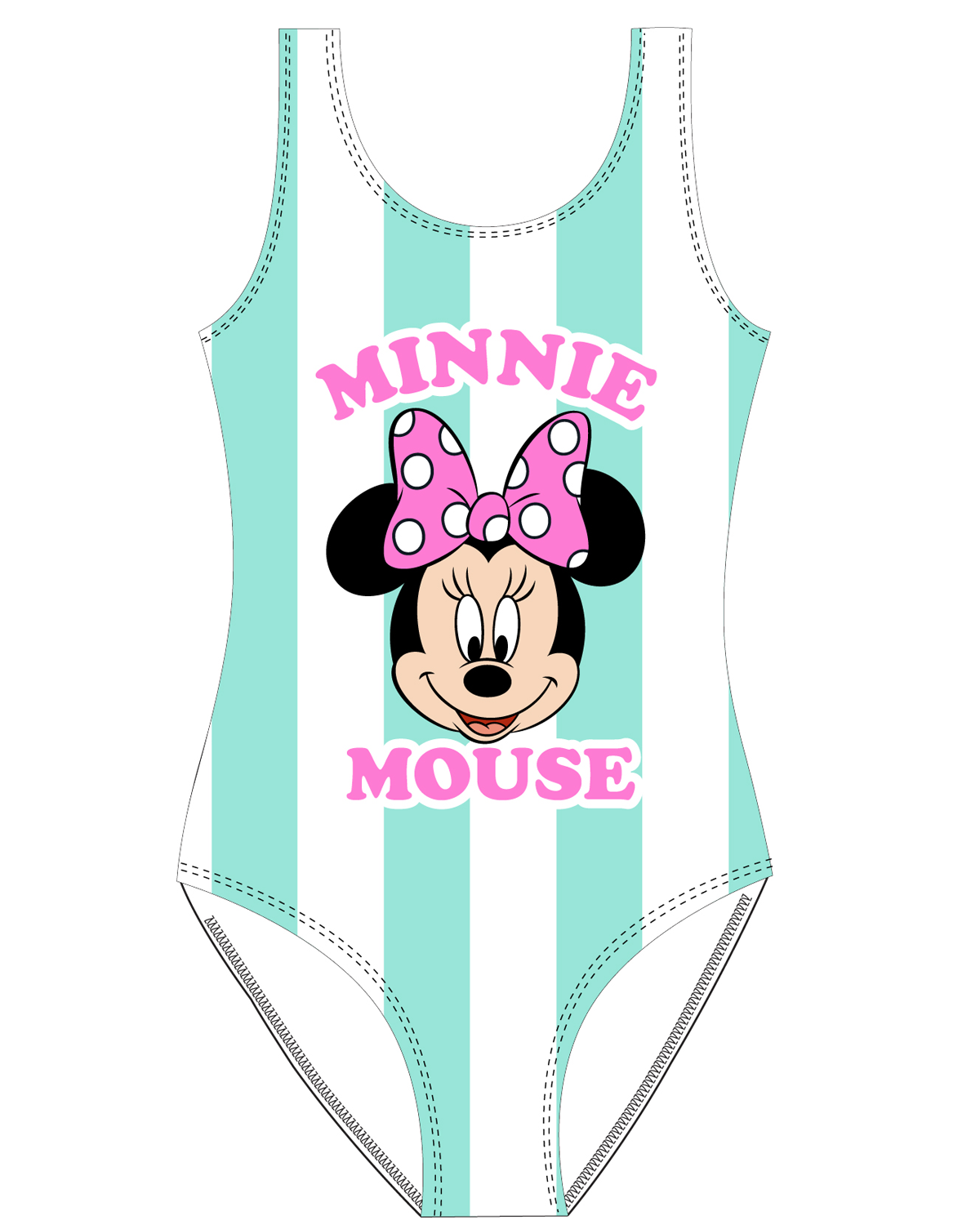 Minnie Mouse - licence Dívčí plavky - Minnie Mouse 5244A435, mentolová Barva: Zelinkavá, Velikost: 128-134