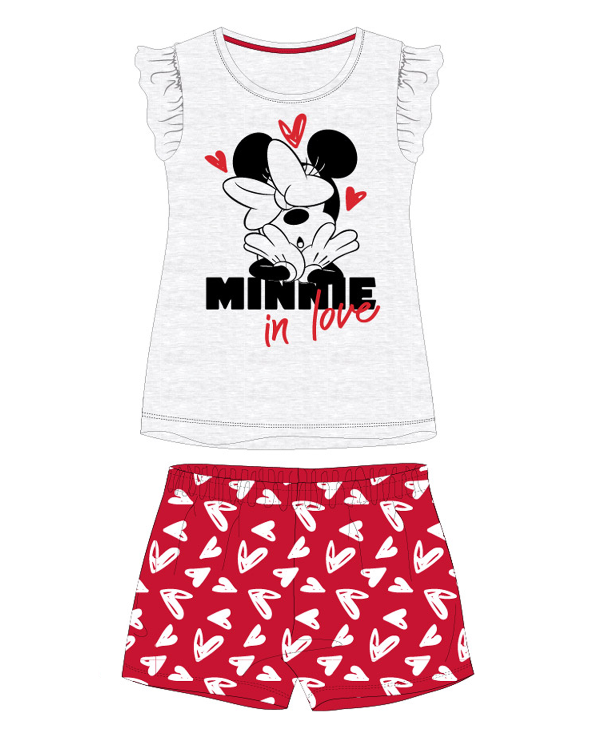 Minnie Mouse - licence Dívčí pyžamo - Minnie Mouse 52049378, šedá / červená Barva: Šedá, Velikost: 104