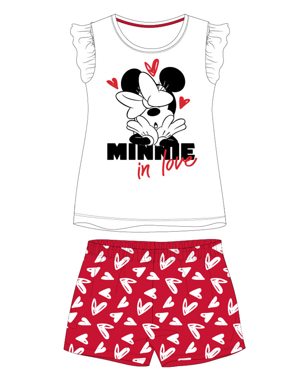 Minnie Mouse - licence Dívčí pyžamo - Minnie Mouse 52049378, bílá / červená Barva: Bílá, Velikost: 98