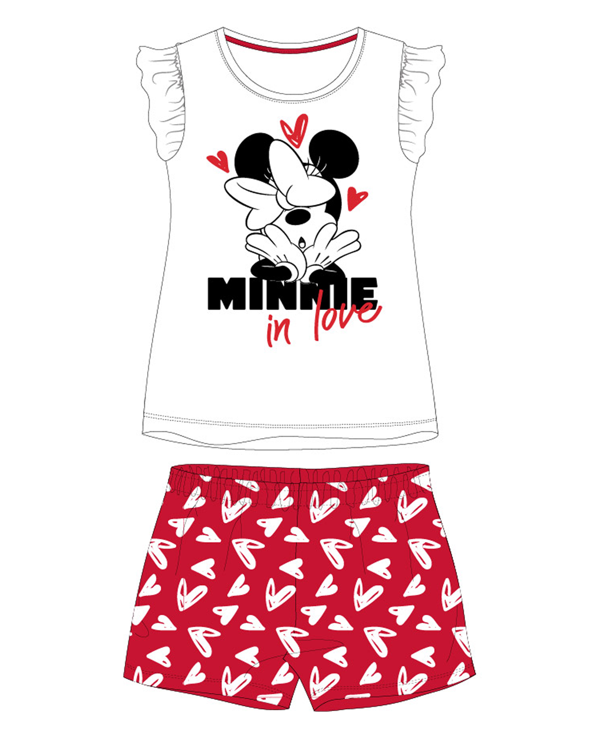 Minnie Mouse - licence Dívčí pyžamo - Minnie Mouse 52049378, bílá / červená Barva: Bílá, Velikost: 116