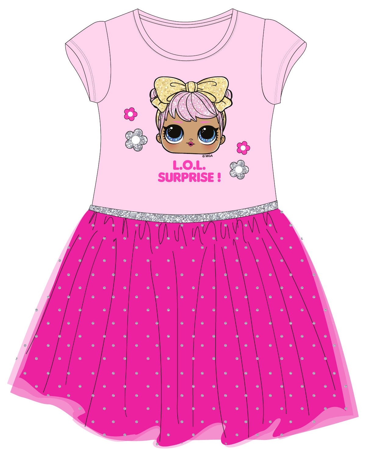 LOL. Surprise- licence Dívčí šaty - LOL.Surprise 5223233, růžová Barva: Růžová, Velikost: 122