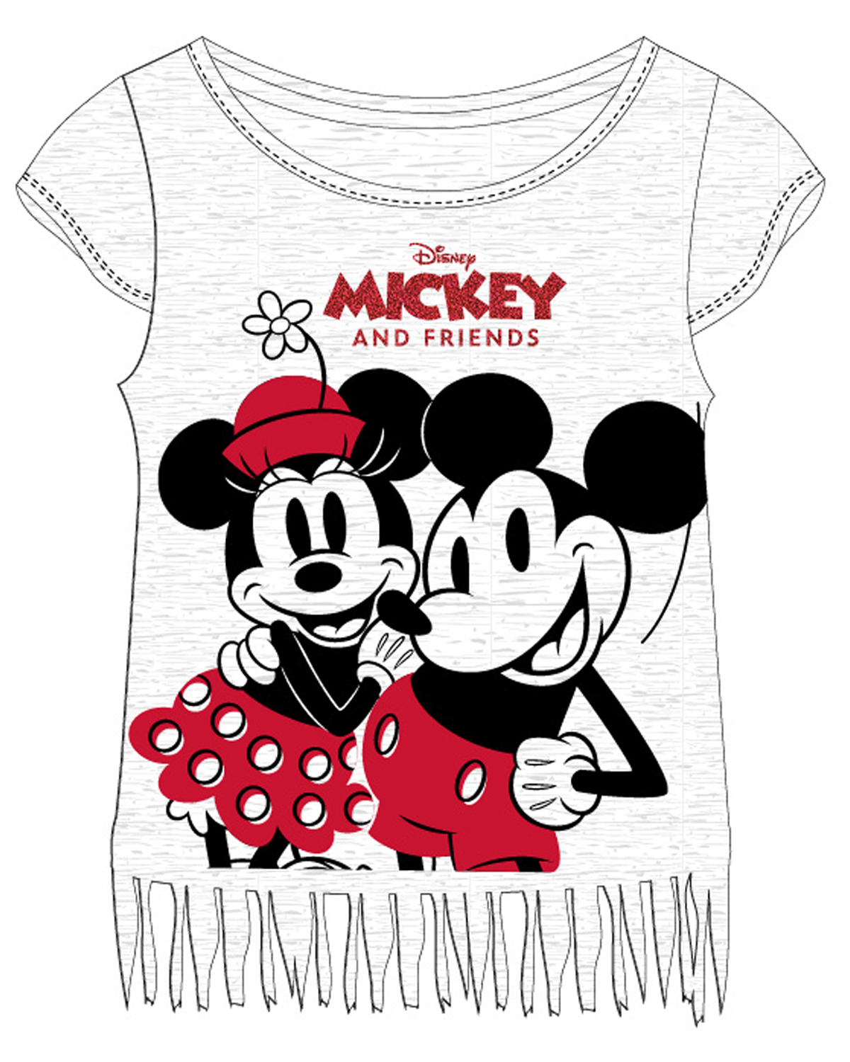 Minnie Mouse - licence Dívčí tričko - Minnie Mouse 52029474, světle šedý melír Barva: Šedá, Velikost: 140
