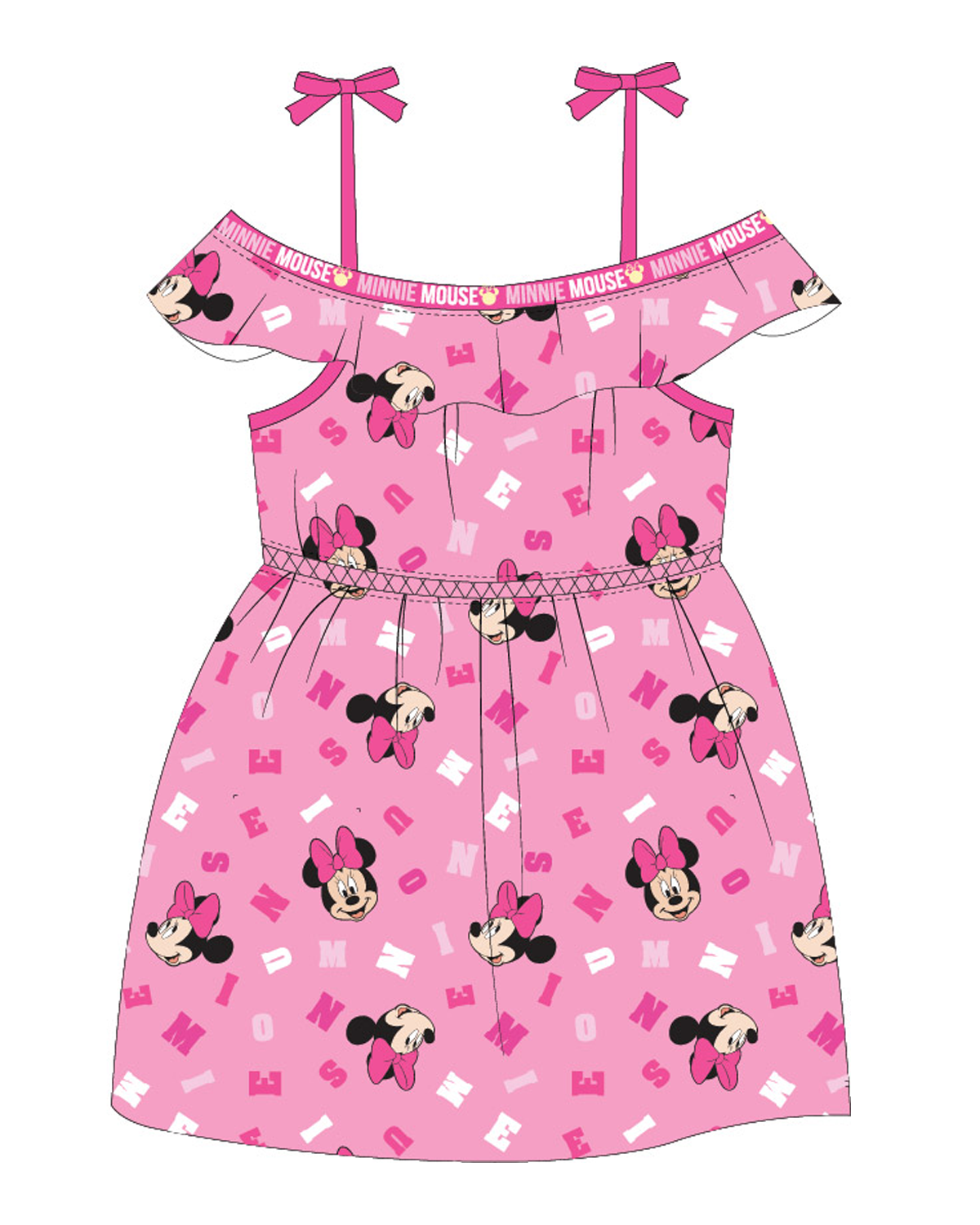 Minnie Mouse - licence Dívčí šaty - Minnie Mouse 52239631, růžová Barva: Růžová, Velikost: 134
