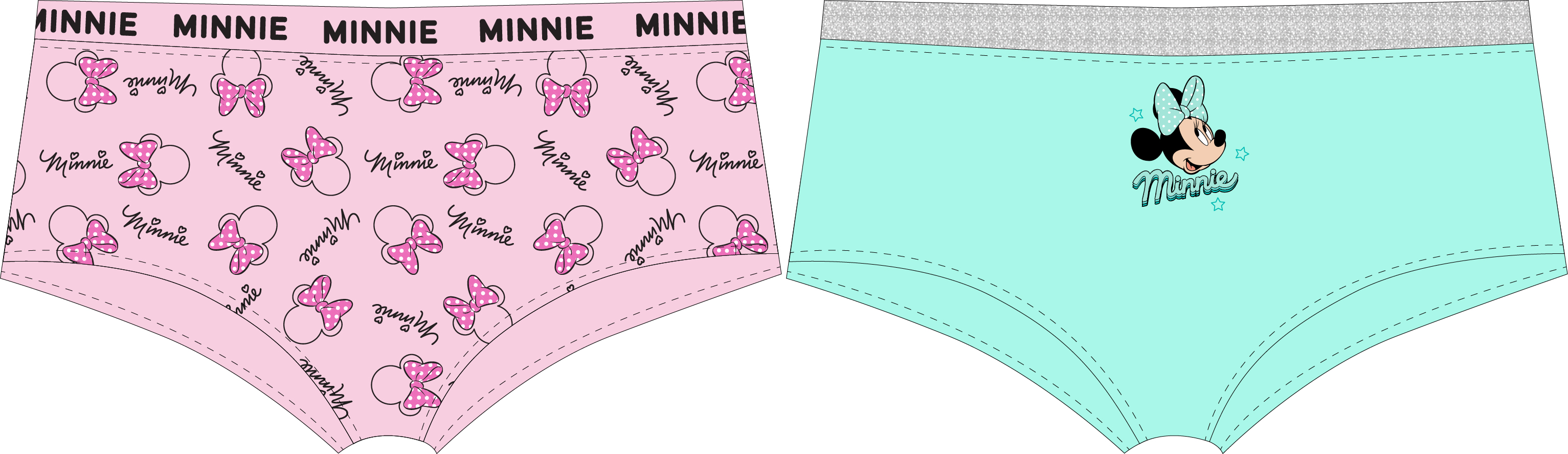 Mickey Mouse - licence Dívčí kalhotky - Minnie Mouse 5233B612, mentolová / růžová Barva: Mix barev, Velikost: 116-128