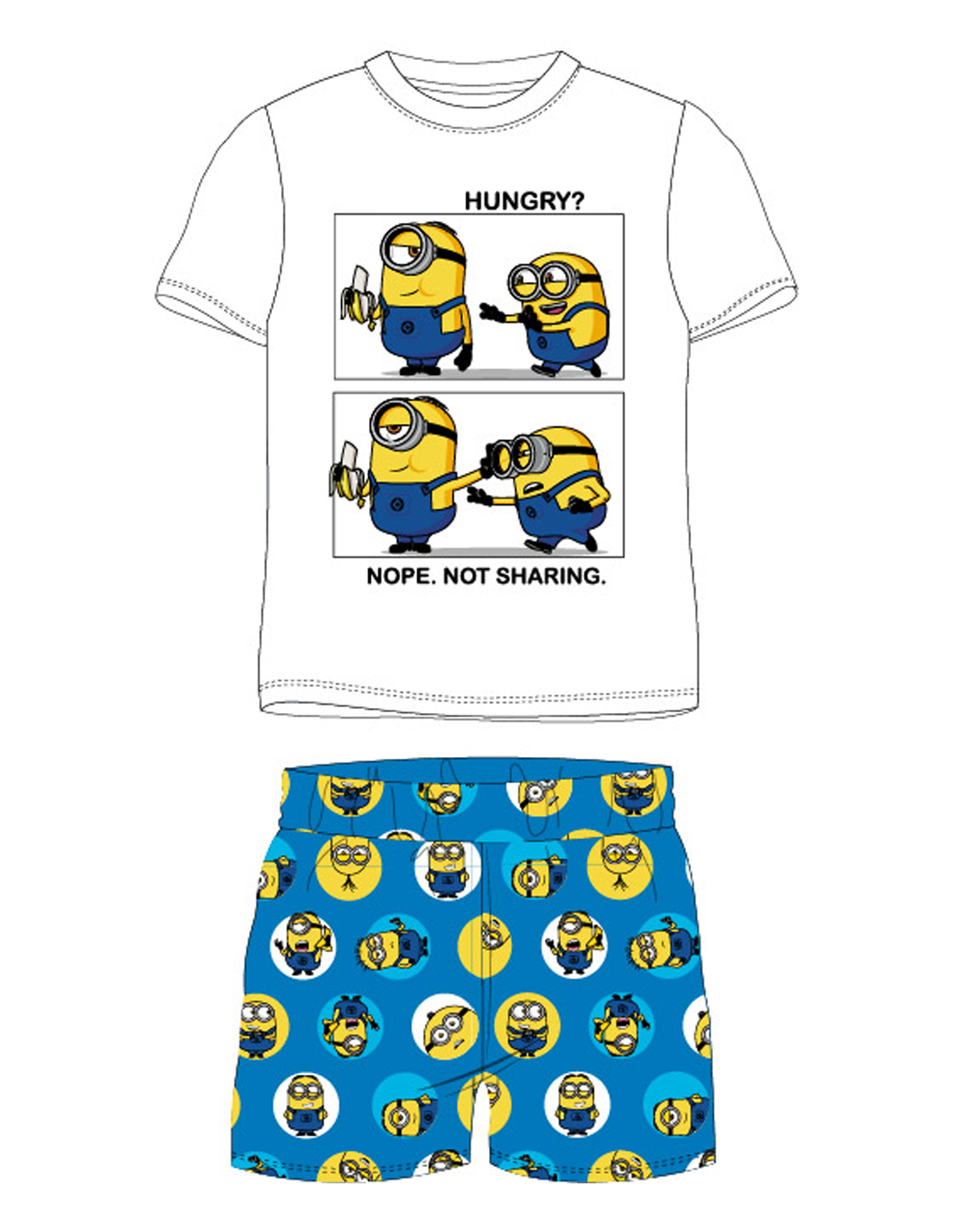 Mimoni- licence Chlapecké pyžamo - Mimoni 5204797, bílá / modrá Barva: Bílá, Velikost: 110