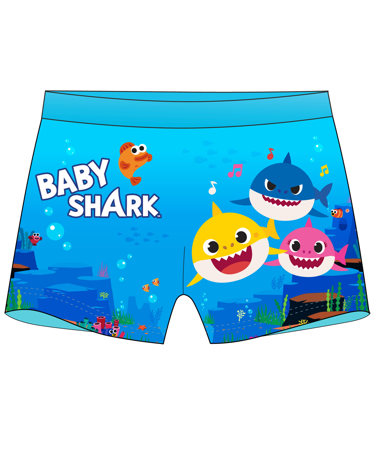 Chlapecké koupací boxerky - Baby Shark 5244051, modrá Barva: Modrá, Velikost: 92-98