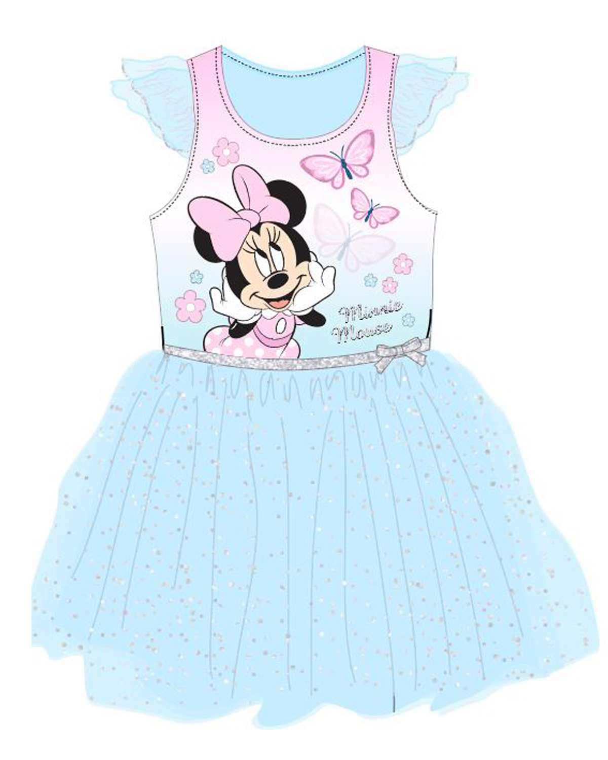 Minnie Mouse - licence Dívčí šaty - Minnie Mouse 52236341, světle modrá Barva: Modrá světle, Velikost: 134
