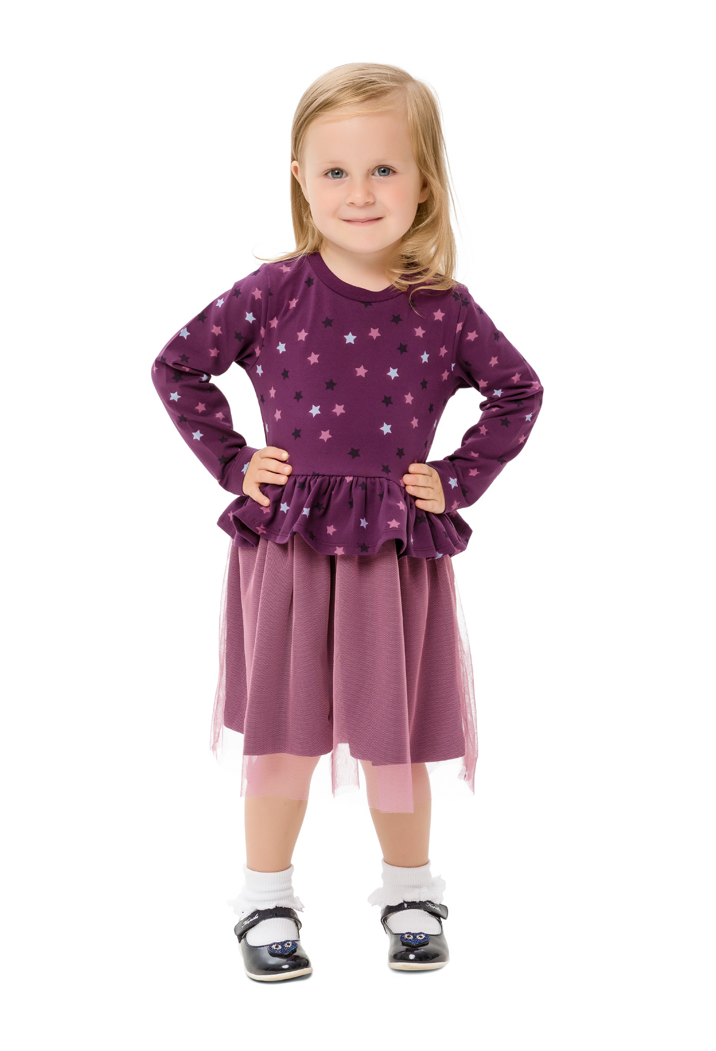Dívčí šaty - WINKIKI WKG 92555, fialová Barva: Fialová, Velikost: 116