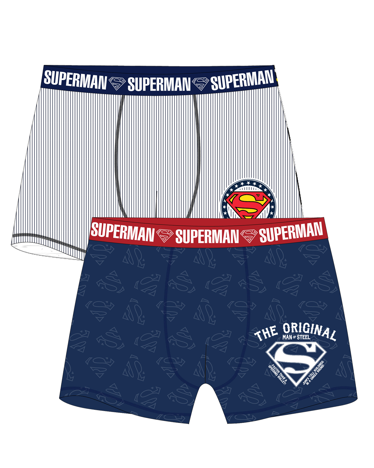 superman-licence Pánské boxerky - Superman 5333378, proužek / tmavě modrá Barva: Mix barev, Velikost: M
