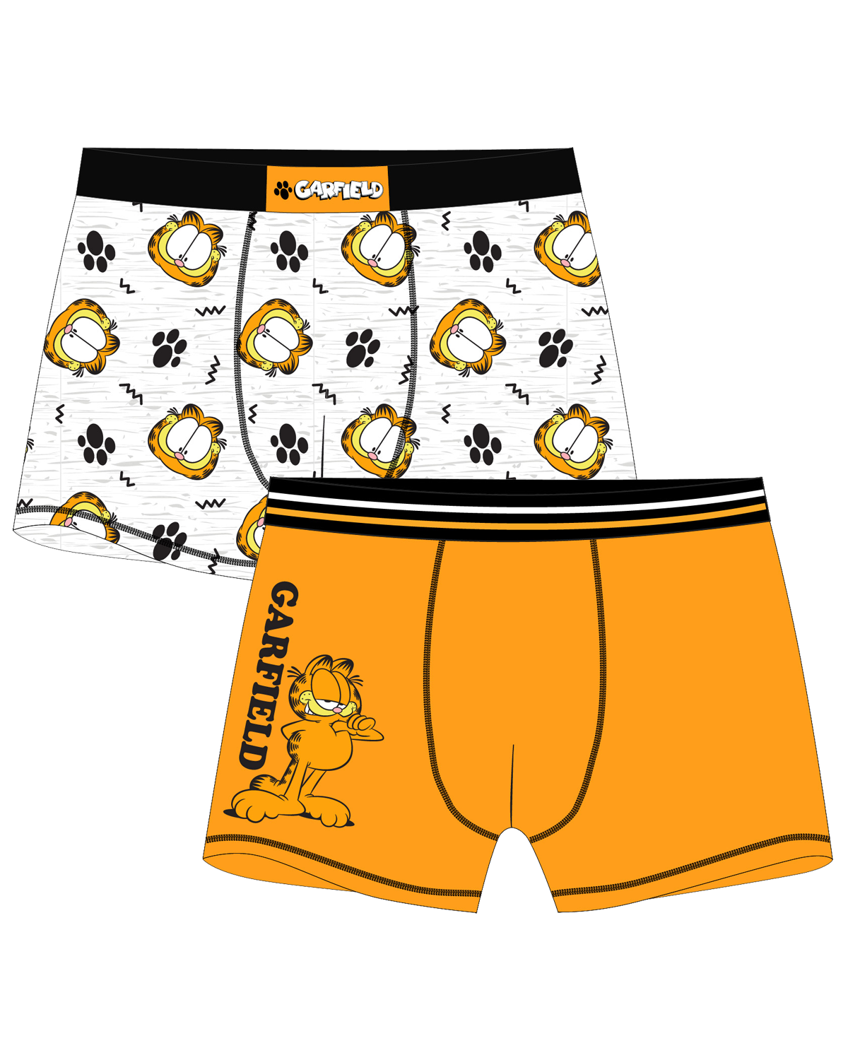 Pánské boxerky - Garfield 5333172, oranžová / šedý melír Barva: Mix barev, Velikost: XL