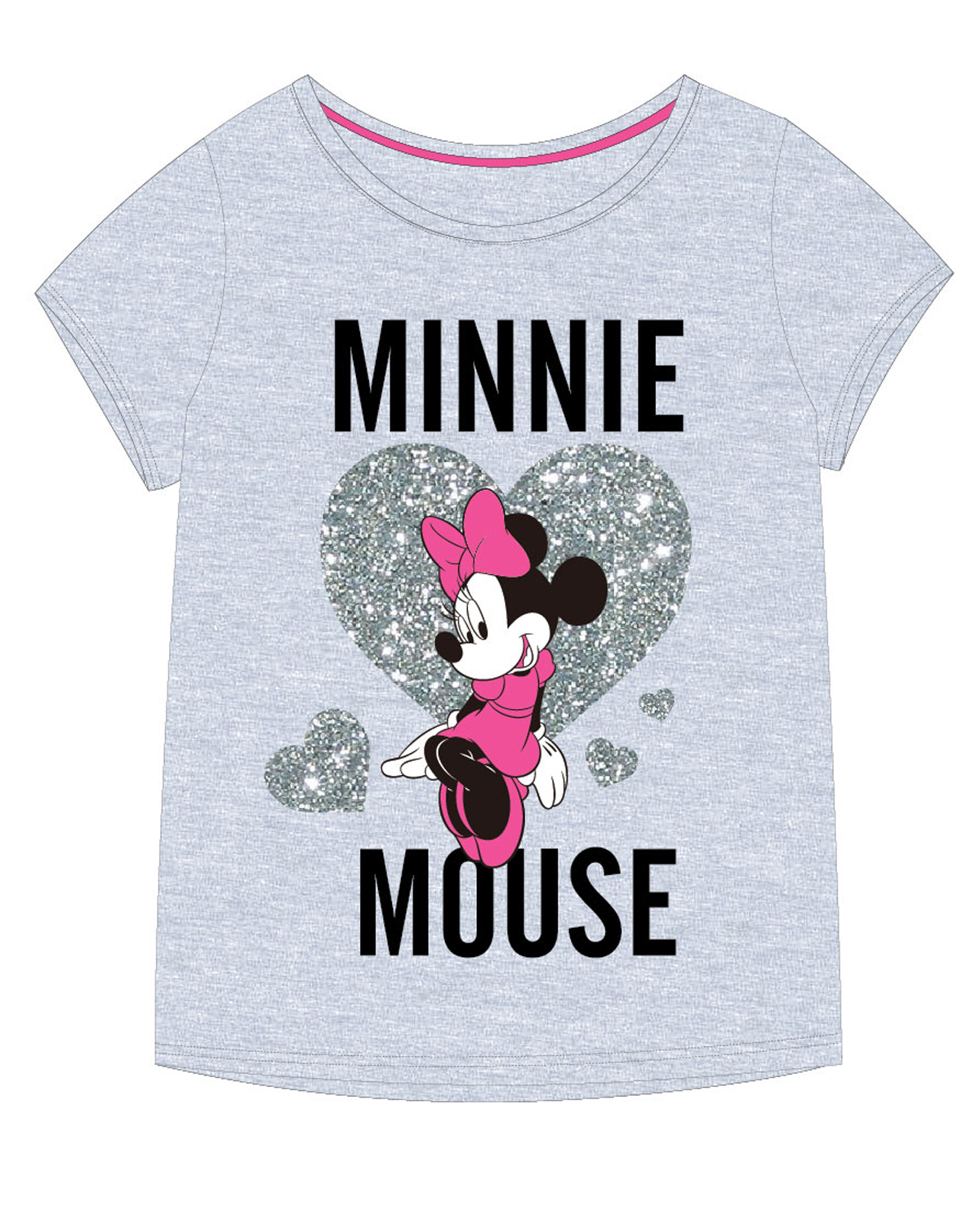 Minnie Mouse - licence Dívčí tričko - Minnie Mouse 52029491KOM, světle šedý melír Barva: Šedá, Velikost: 116