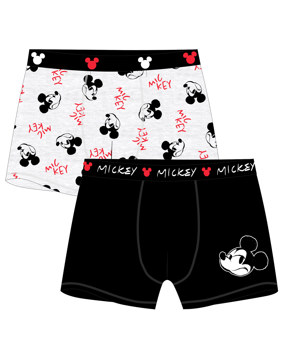 Mickey Mouse - licence Pánské boxerky - Mickey Mouse 5333C143, černá / šedý melír Barva: Mix barev, Velikost: M
