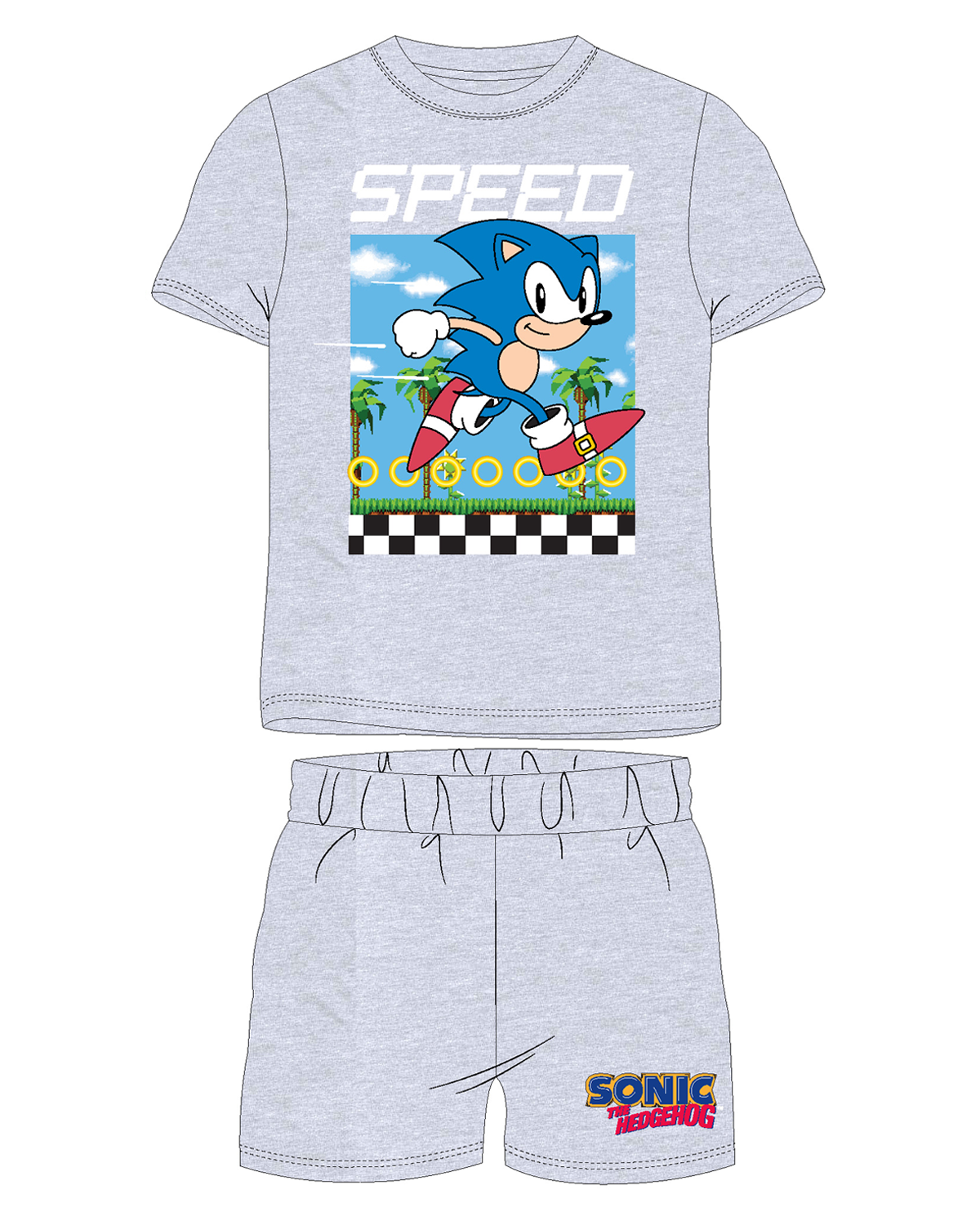 Ježek SONIC - licence Chlapecké pyžamo - Ježek Sonic 5204008W, šedý melír Barva: Šedá, Velikost: 116