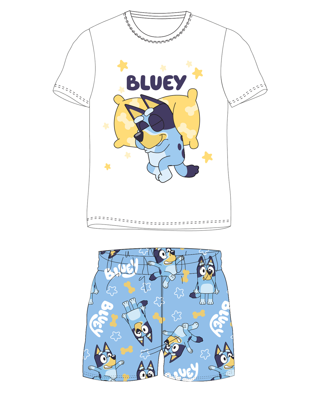 Bluey - licence Chlapecké pyžamo - Bluey 5204009, bílá / světle modrá Barva: Bílá, Velikost: 110