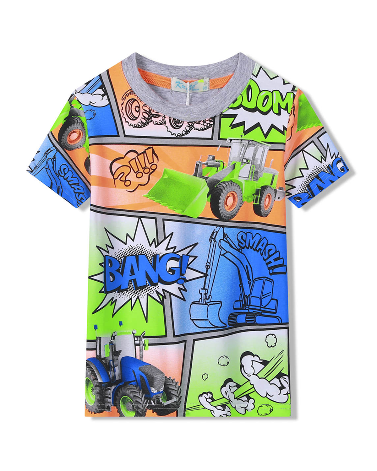 Chlapecké tričko - KUGO HC9338, mix barev / šedý lem Barva: Mix barev, Velikost: 122